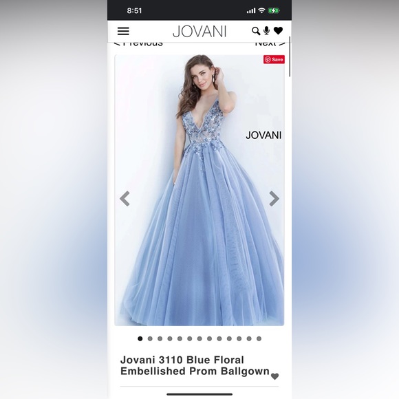Jovanni Midi Dress in Blue Floral